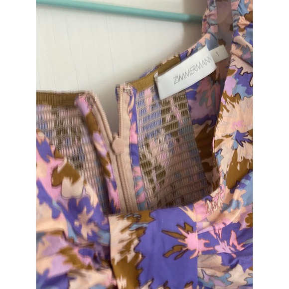 Zimmermann Violet Floral Twist Front Dress - Picture 5 of 9
